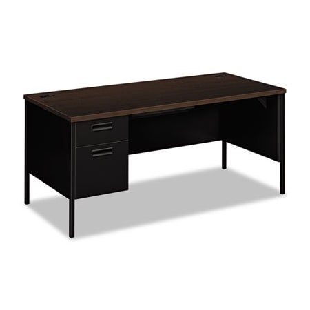 Hon HON, METRO CLASSIC LEFT PEDESTAL DESK, 66W X 30D X 29.5H, MOCHA/BLACK P3266LMOP